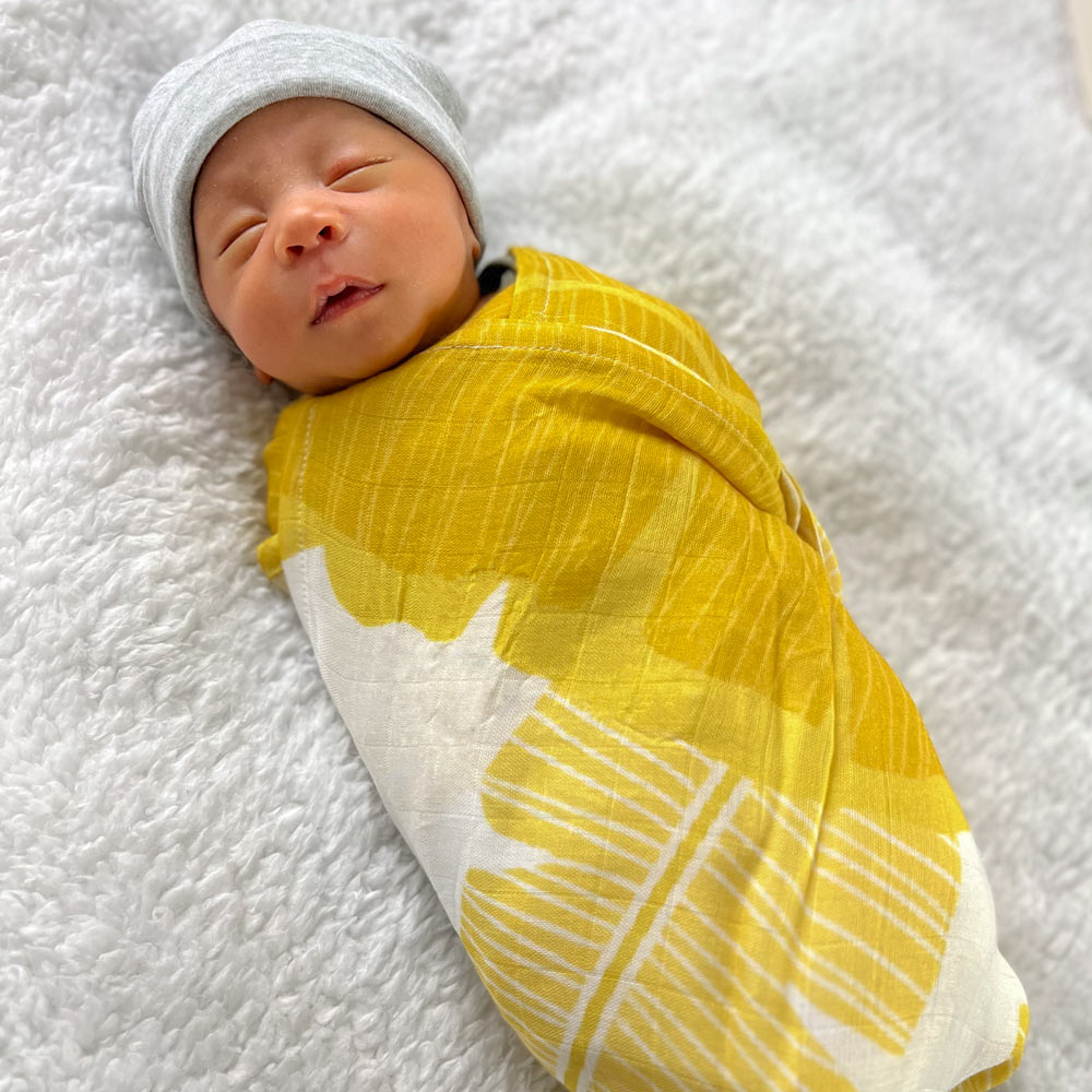 Banana Leaves Bamboo Swaddle Blanket