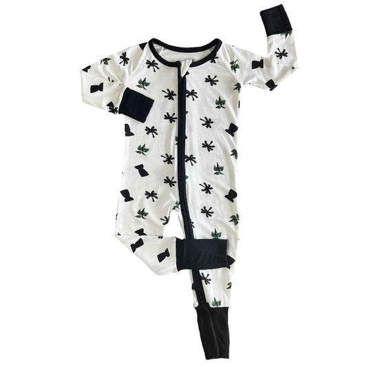 Halom Tano Baby Bamboo Zip Romper White