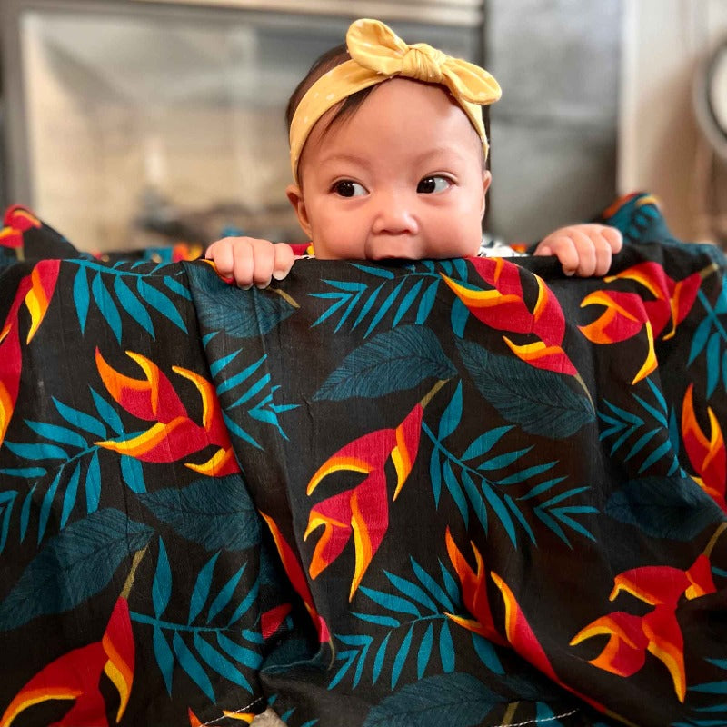 Island fever bamboo swaddle blanket