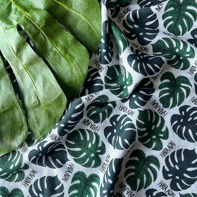 Hafa Adai Monstera Bamboo Swaddle Blanket
