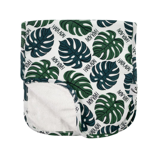 Hafa Adai Monstera premium bamboo burp cloth