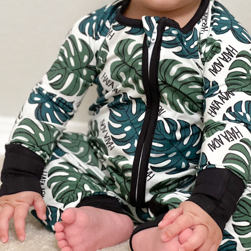 Hafa Adai Monstera zip romper