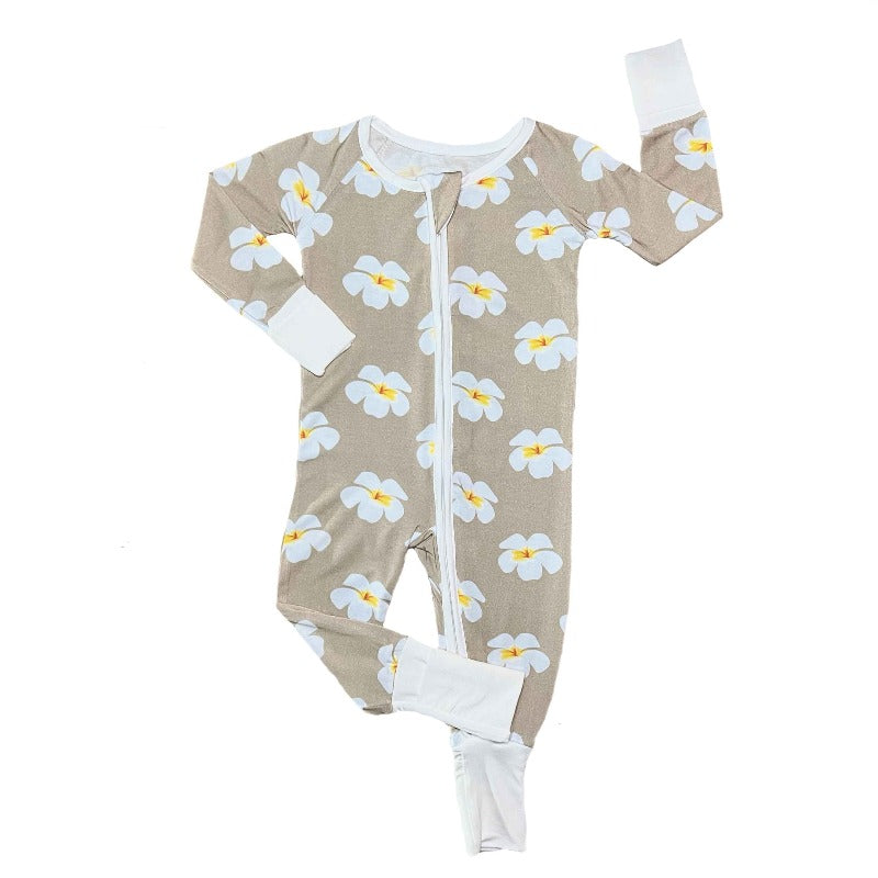 Plumeria Bamboo Zip Romper