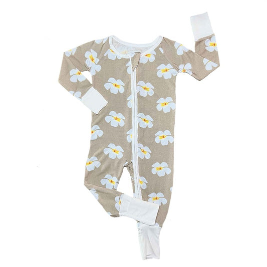 Plumeria Bamboo Zip Romper