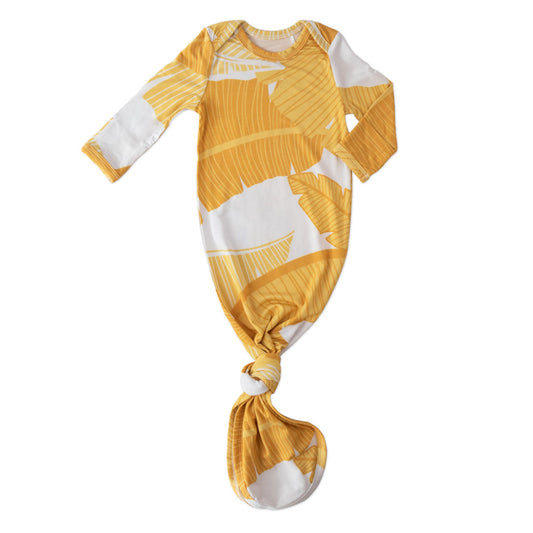 Banana leaves infant knotted gown