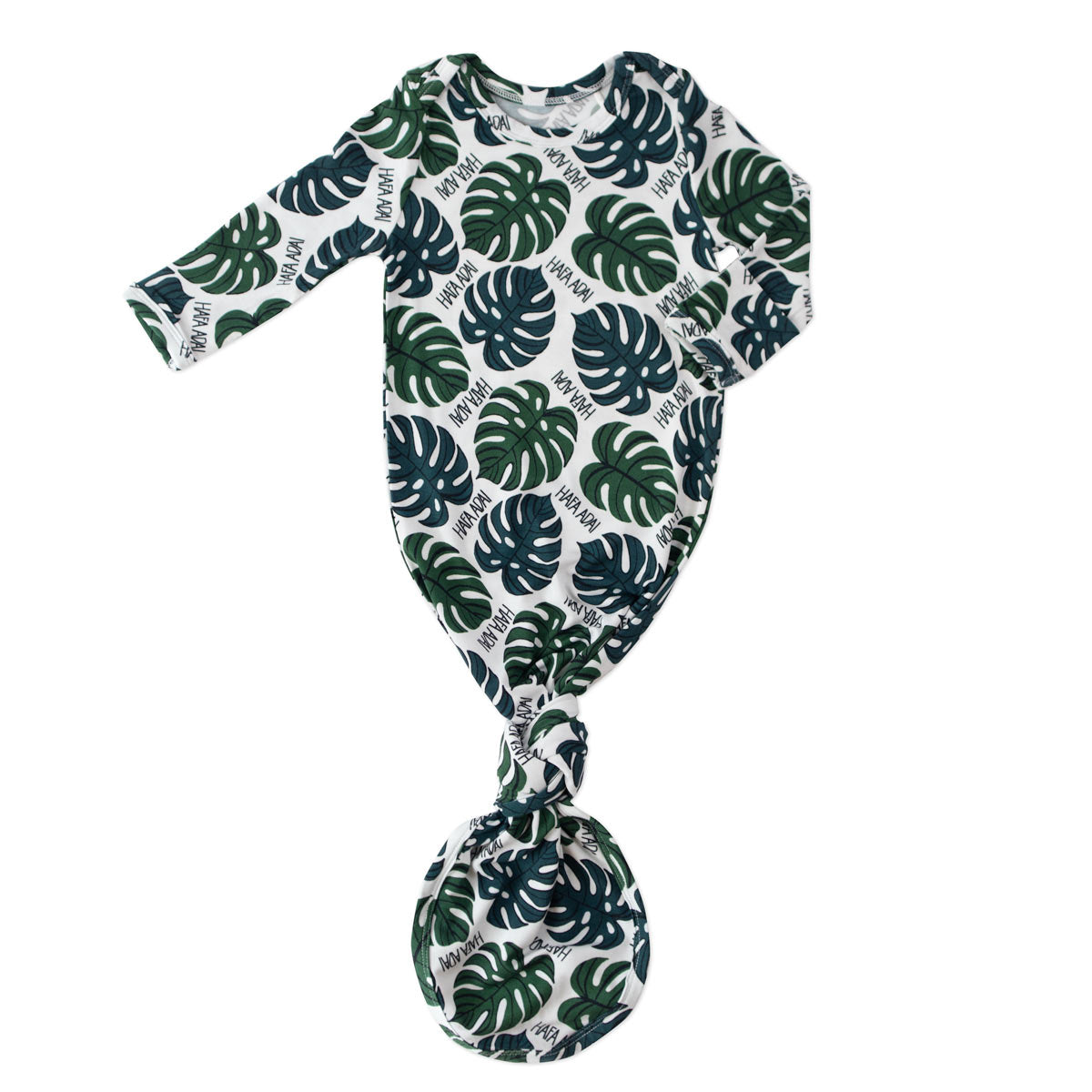 Hafa Adai Monstera infant knotted gown